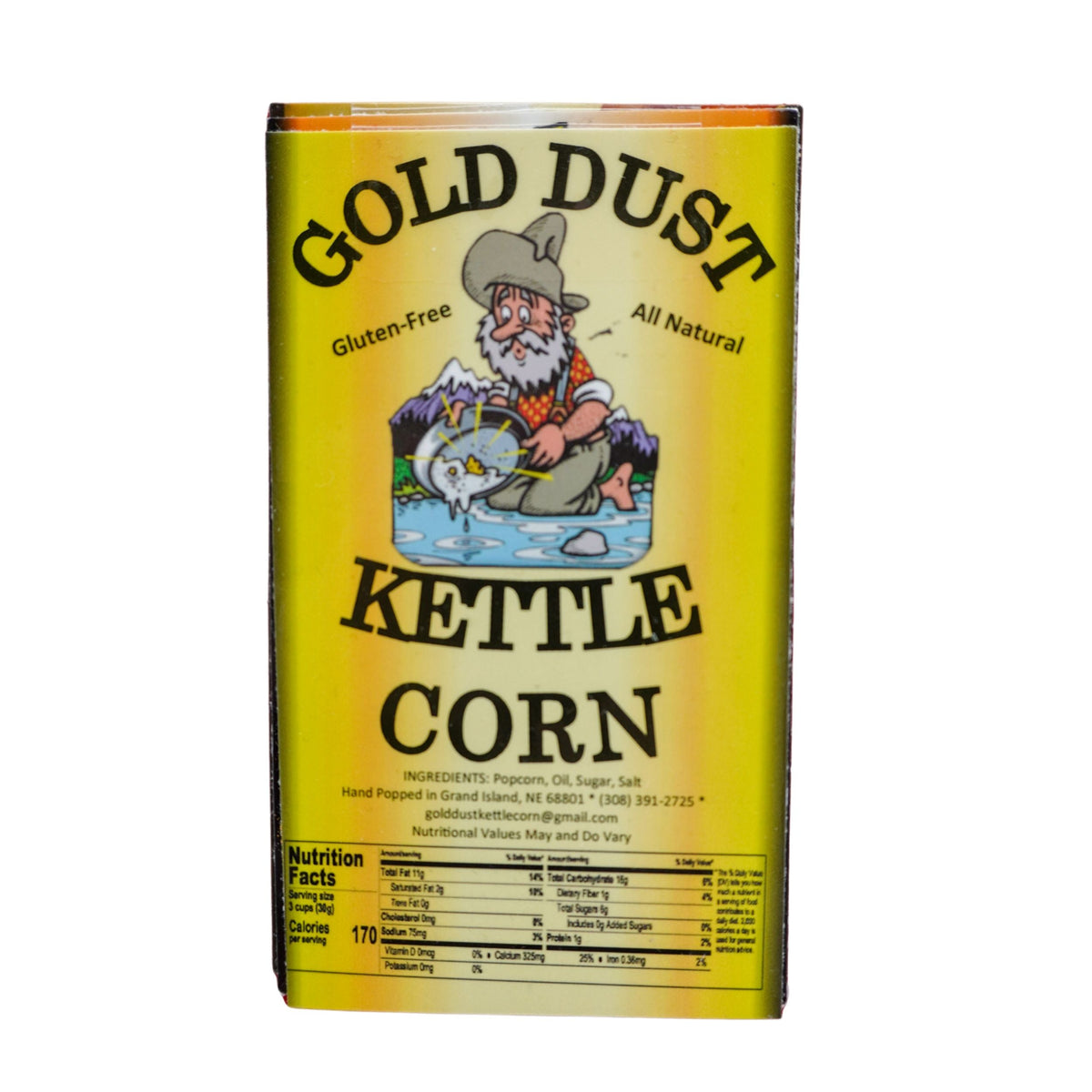 3 Flavor Popcorn Tin | Kettle, Cheddar & Caramel | Gold Dust Kettle Corn