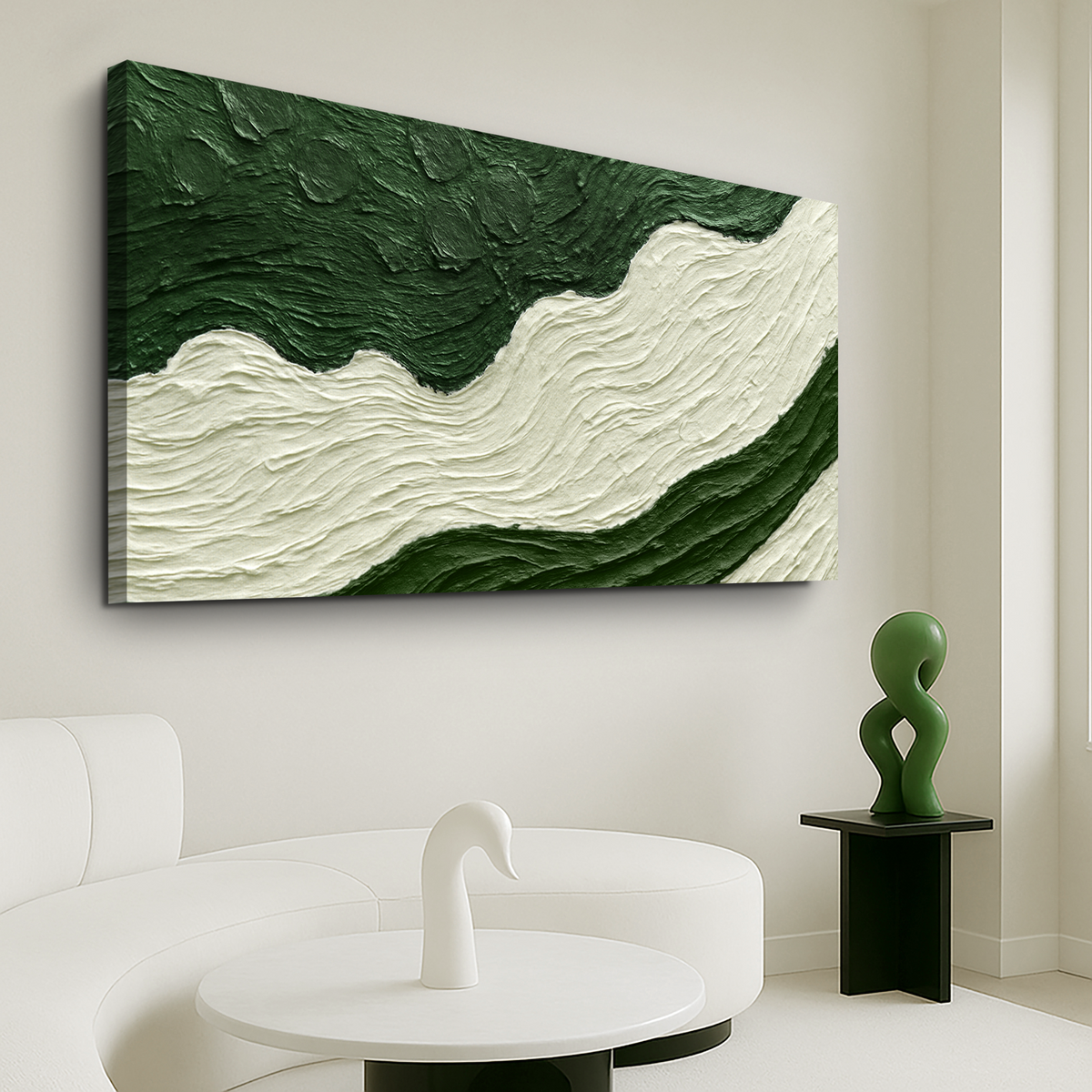 Green Rivers Abstract Wall Art VII