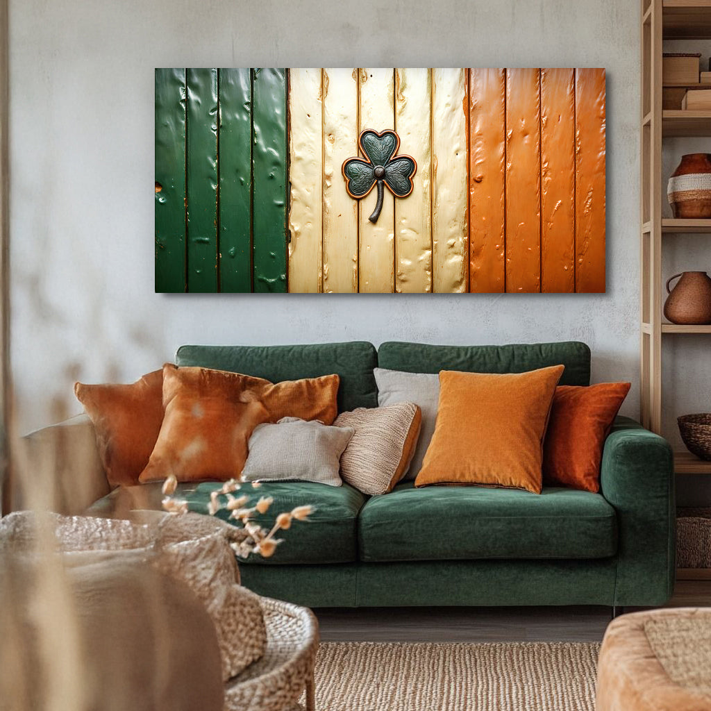 Irish Shamrock Glory Wooden Flag Wall Art II