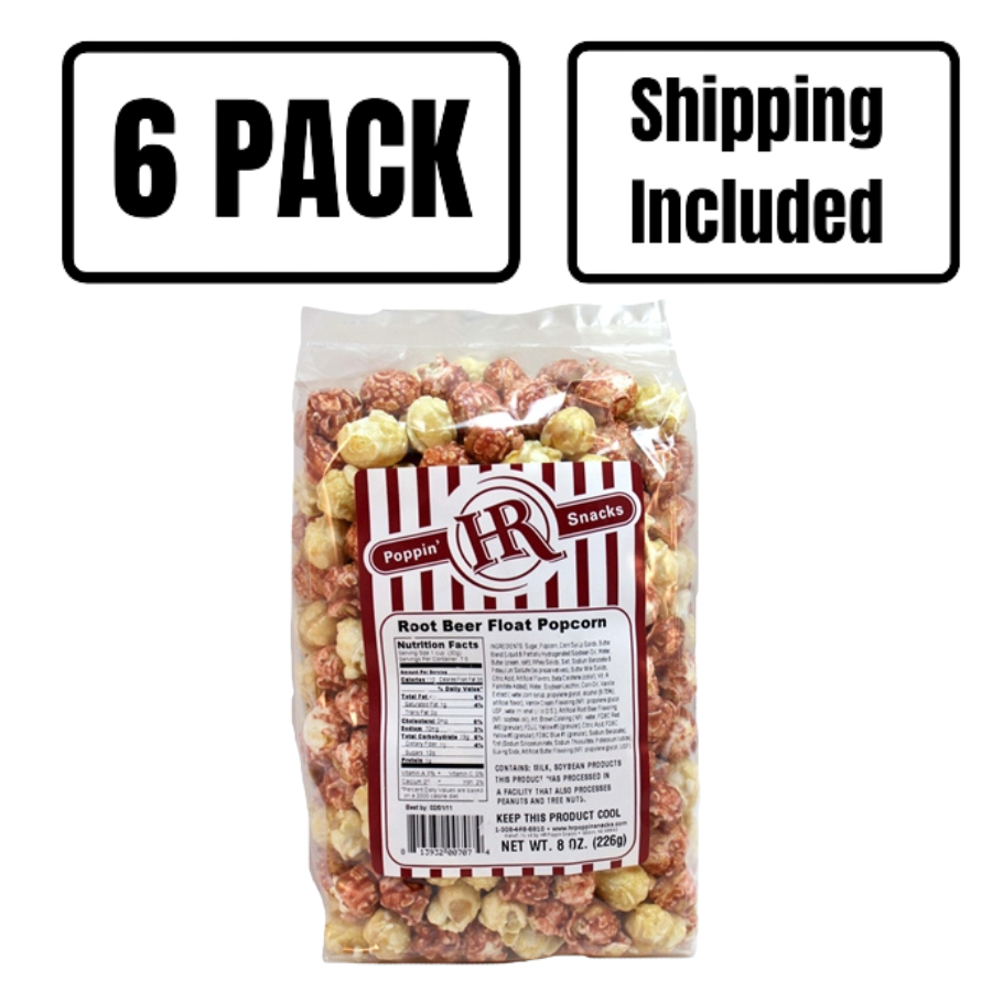 Root Beer Float Popcorn | Pack of 4 | 8 oz | Shipping Included | HR Poppin' Snacks