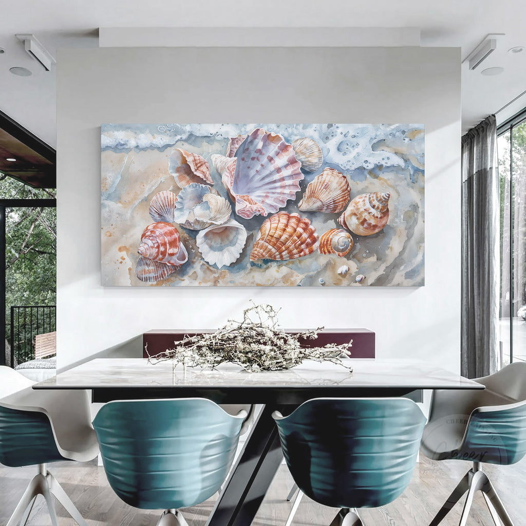 Sea Shells Modern Coastal Wall Art