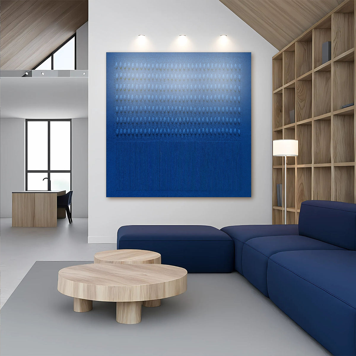 Minimalist Blue Gradient Abstract Wall Art