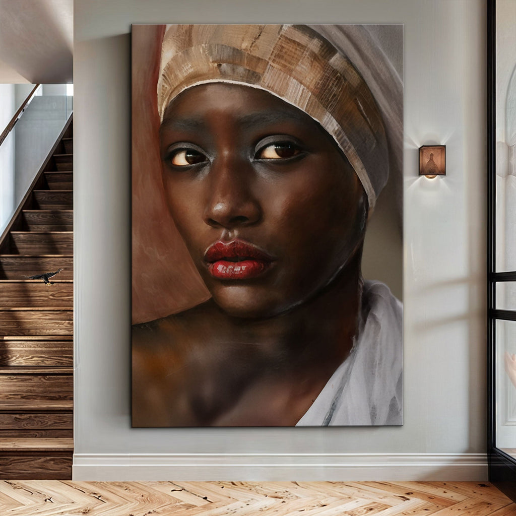 African Woman Painting Wall Art