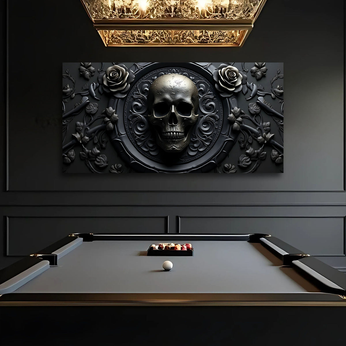 Rose and Skull Wall Art VI
