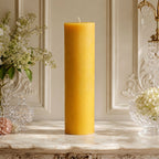 3x14 Inch Yellow Beeswax Pillar Candle