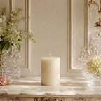 3x4 Inch White Beeswax Pillar Candle