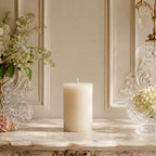 3x5 Inch White Beeswax Pillar Candle