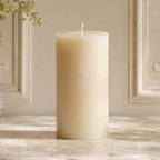 3x6 Inch White Beeswax Pillar Candle