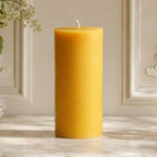 3x7 Inch Yellow Beeswax Pillar Candle