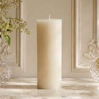 3x9 Inch White Beeswax Pillar Candle