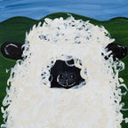 Normon The Sheep Canvas Painting | 8" x 8" | The Pained Attic
