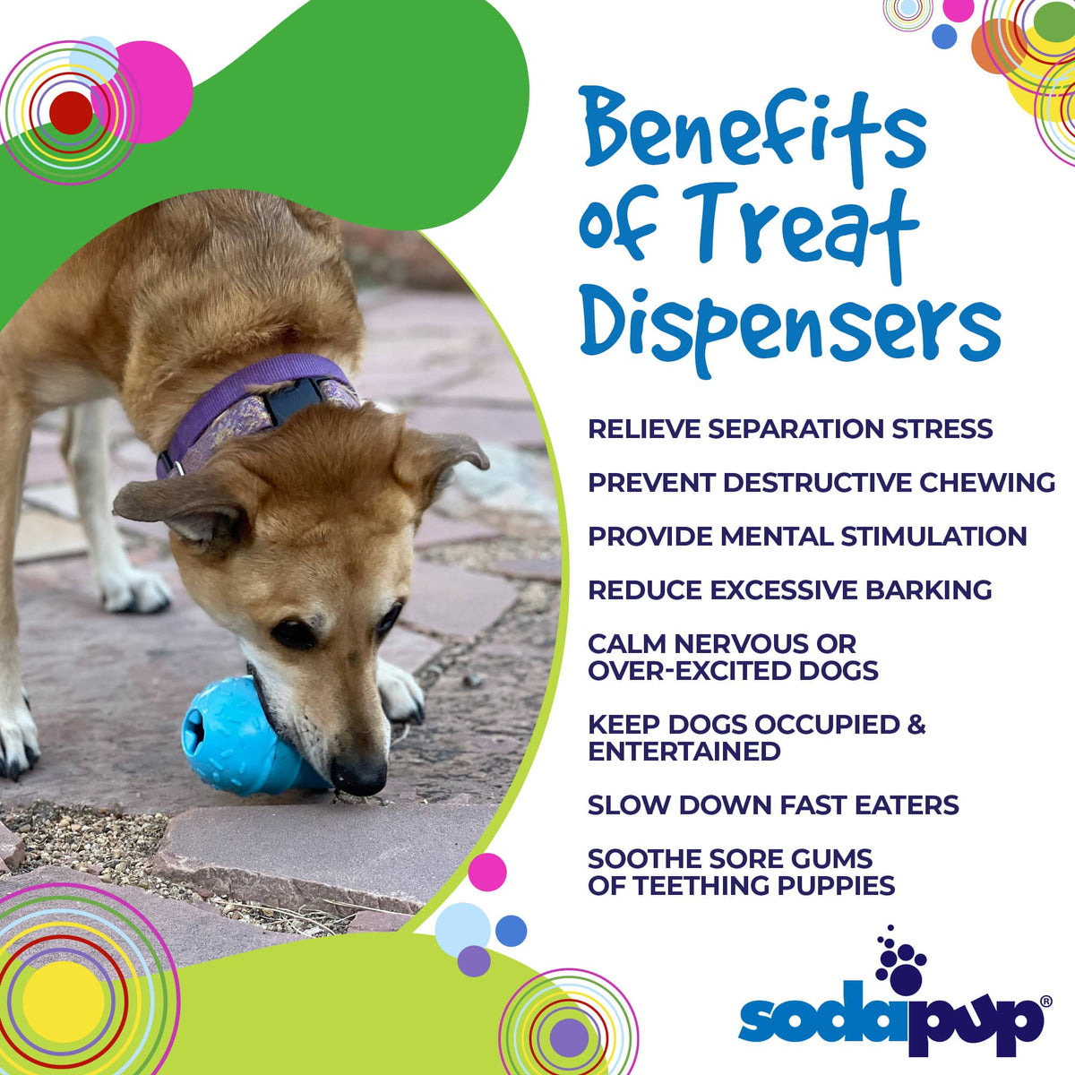 Ice Cream Cone Rubber Dog Chew Toy | Treat Dispenser | USA Made | SodaPup