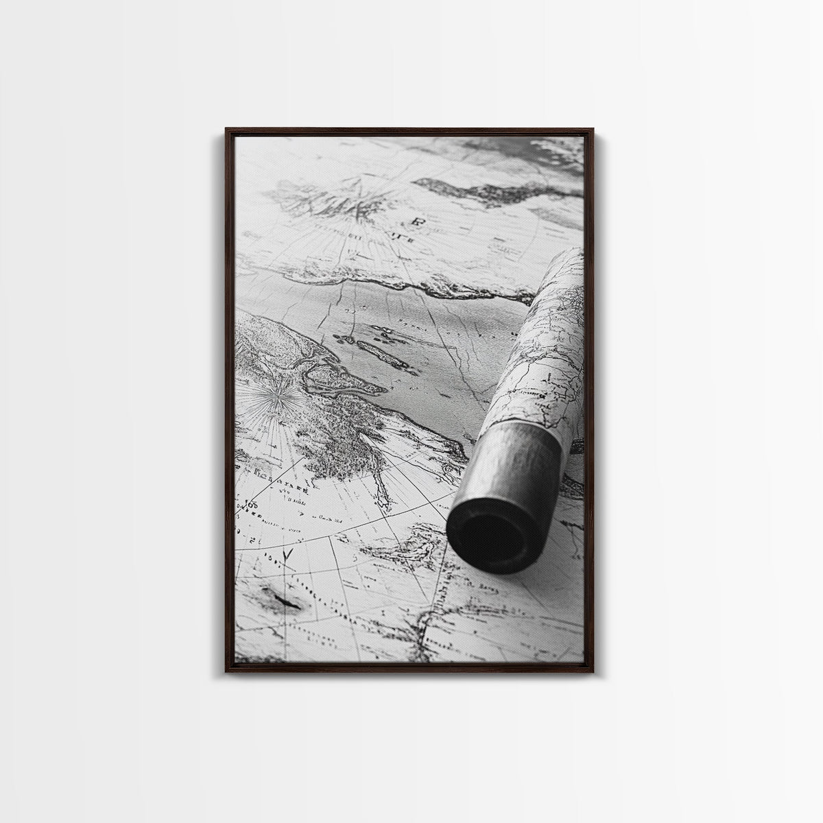 Vintage Nautical Map, Antique Explorer Theme, Travel Inspired Art, Canvas Print, Study Decor, Historical Wall Art, Rustic Map Artwork