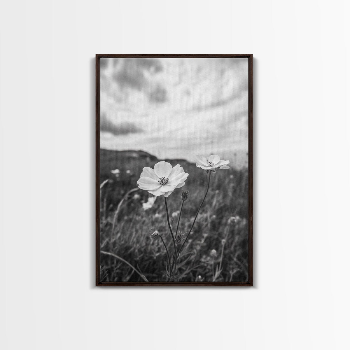 Wildflower Pair, Meadow Romance, Country Floral, Nature Canvas Print, Living Room Wall Art, Cottagecore Vibes, Farmhouse Botanical Print