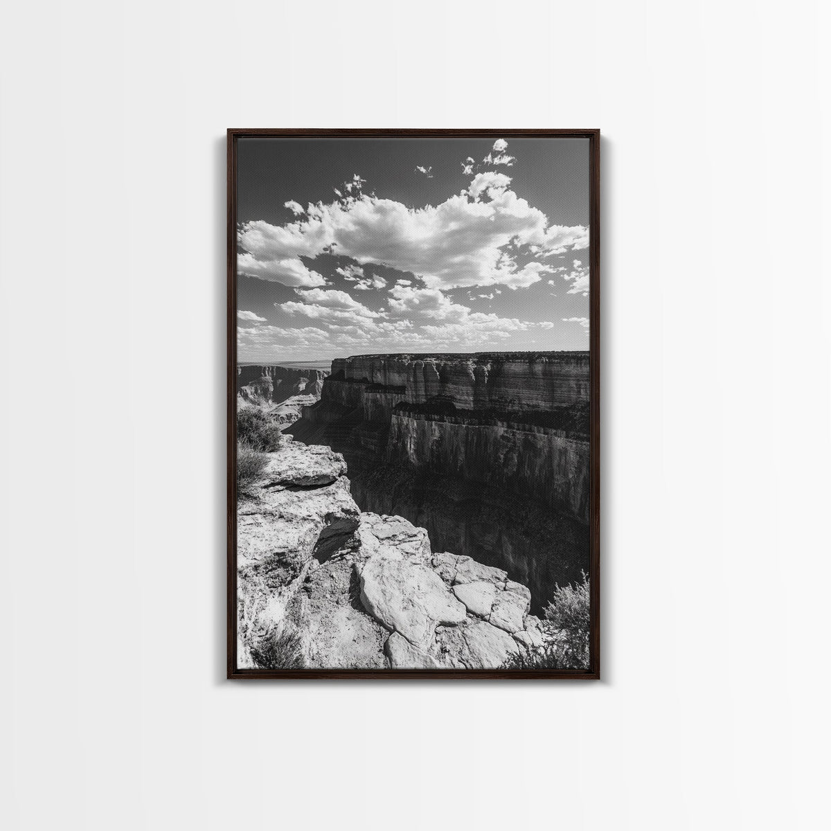 Grand Canyon, Desert, Clouds, Depth - Epic canyon view, Canvas Print, adventurous living room centerpiece, nature-inspired wall art
