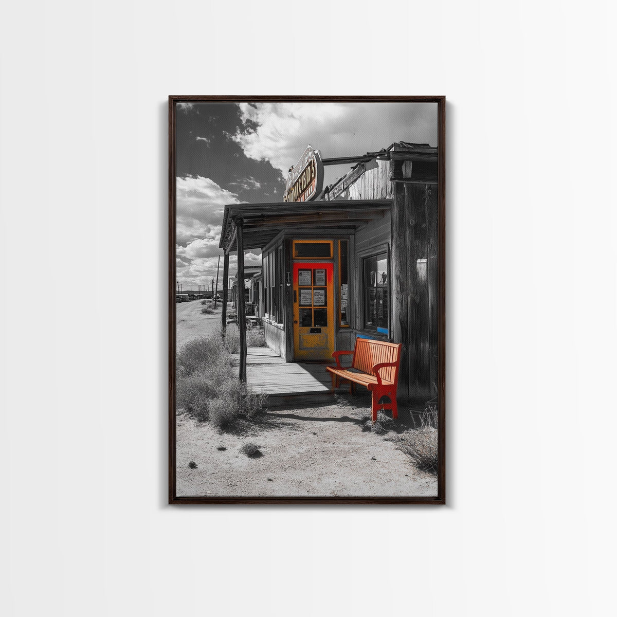 Old Storefront, Desert Scene, Rustic Americana, Canvas Print, Country Wall Art, Western Decor, Vintage Architecture, Farmhouse Style Art