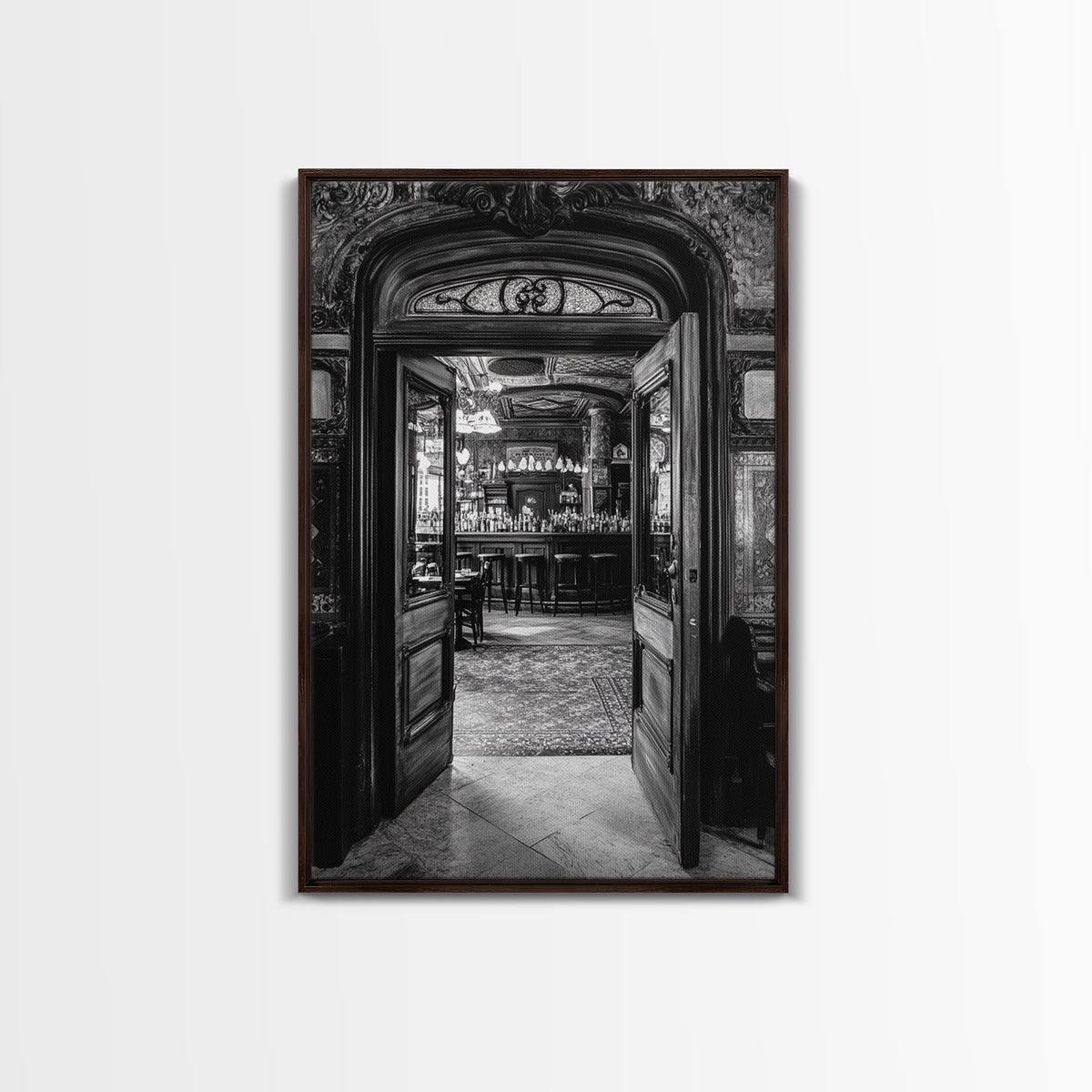 Vintage bar, old saloon, moody art, dark romance painting, rustic wall art, cowboy aesthetic, framed canvas print, western decor