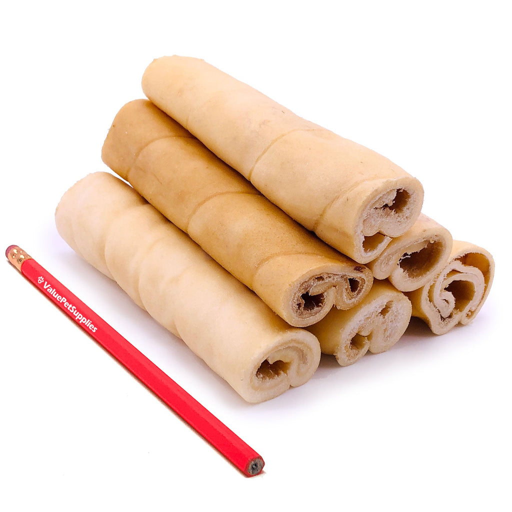 ValueBull Beef Cheek Roll Dog Chews, Jumbo 5-6 Inch, 10 Count