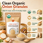 Organic Onion Granules – For Marinades, Rubs & Slow Cooking
