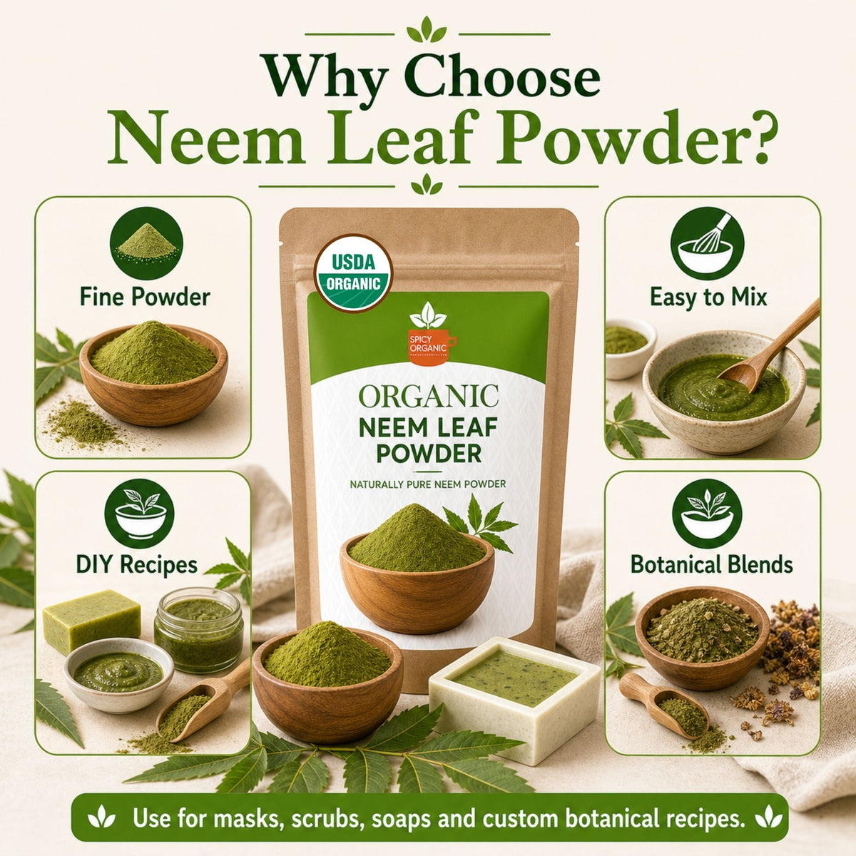 Organic Neem Powder – For Herbal Tea & DIY Skincare