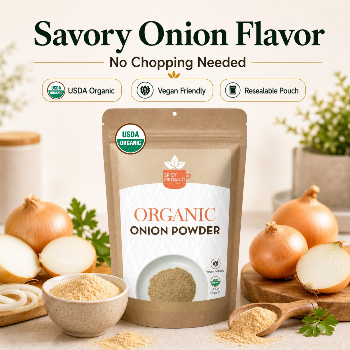 Organic Onion Powder – For Soups, Blends & Dry Rubs