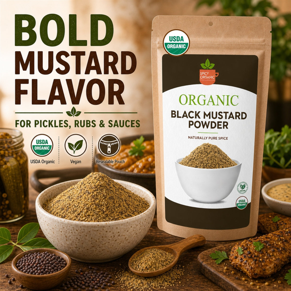 Organic Black Mustard Powder – For Cooking & Seasoning