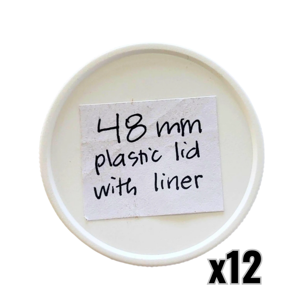 48 mm White Plastic Lids with Pressure Seal