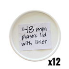 48 mm White Plastic Lids with Pressure Seal