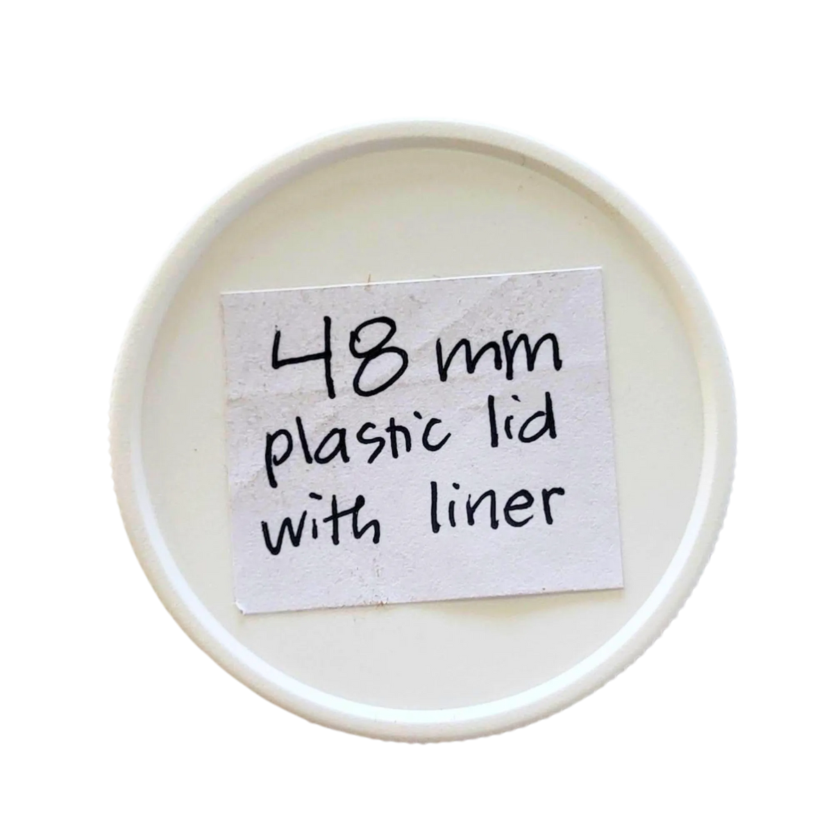48 mm White Plastic Lids with Pressure Seal