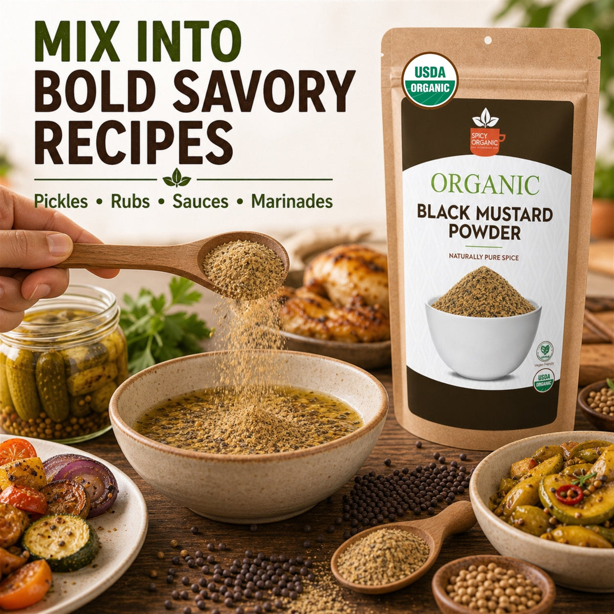 Organic Black Mustard Powder – For Cooking & Seasoning