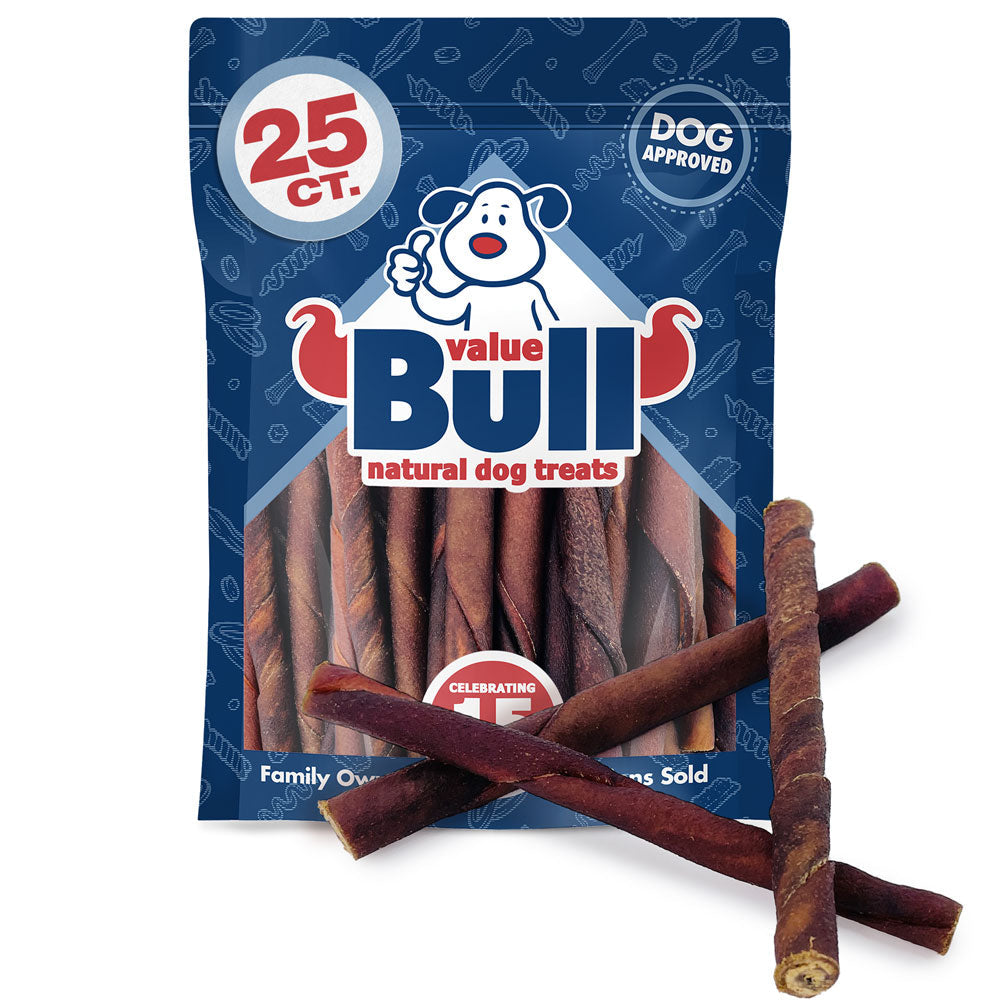 ValueBull USA Beef Collagen Twists Dog Chews, 5 Inch, 25 Count