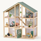 Tiny Land® Sweetwood Evergreen Dollhouse & Wooden Dollhouse Dolls
