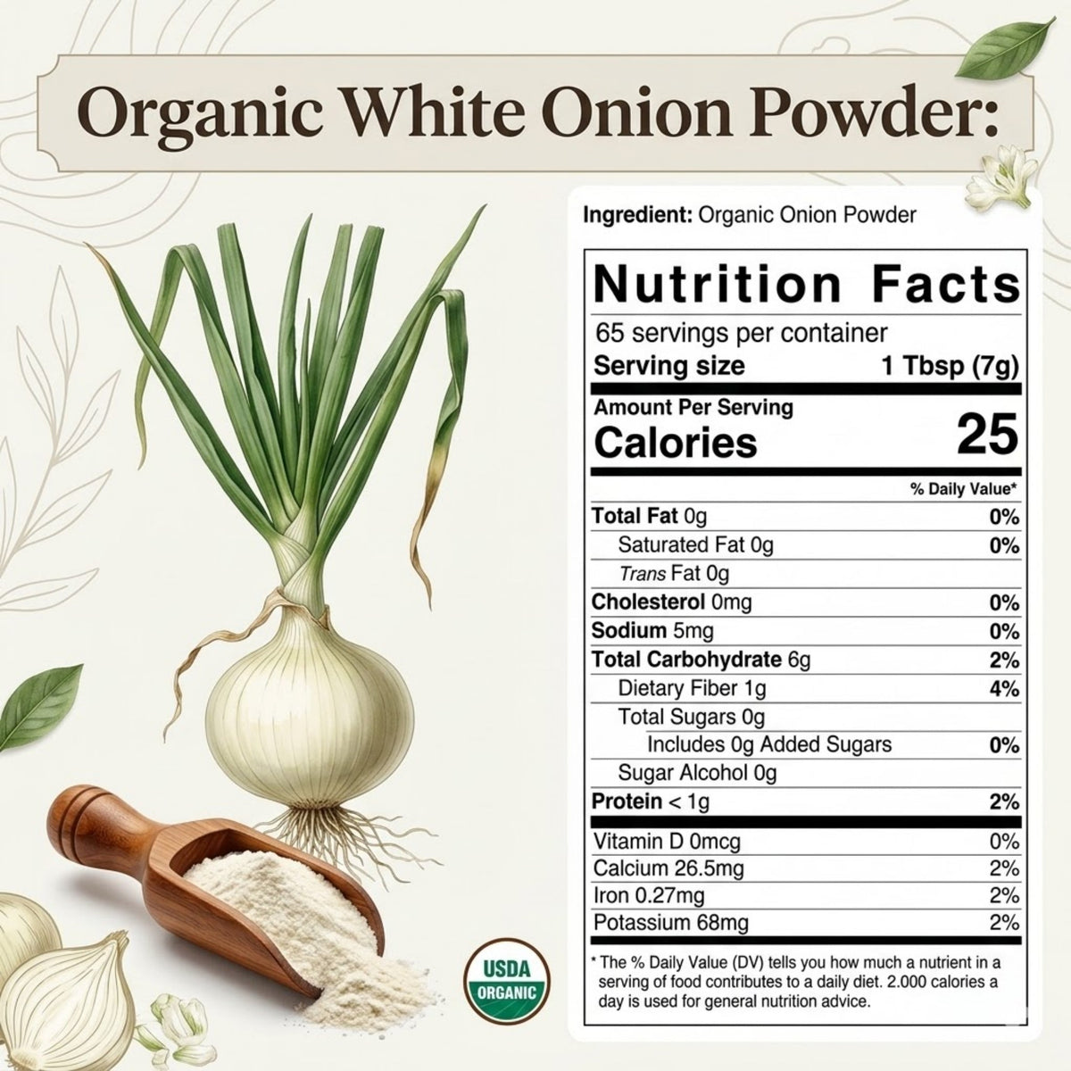 Organic Onion Powder – For Soups, Blends & Dry Rubs