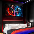 Dragon and Wolf Wall Art VI