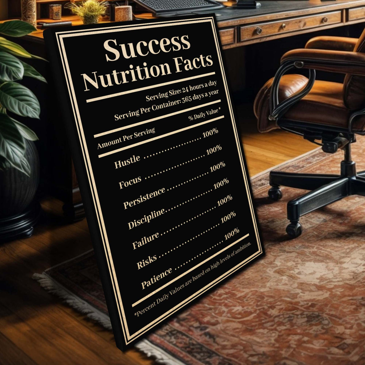 Ingredients For Success Motivational Wall Sign