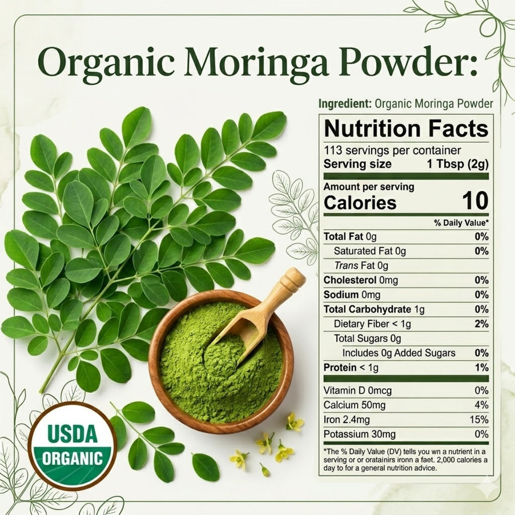 Organic Moringa Powder – For Smoothies & Golden Milk