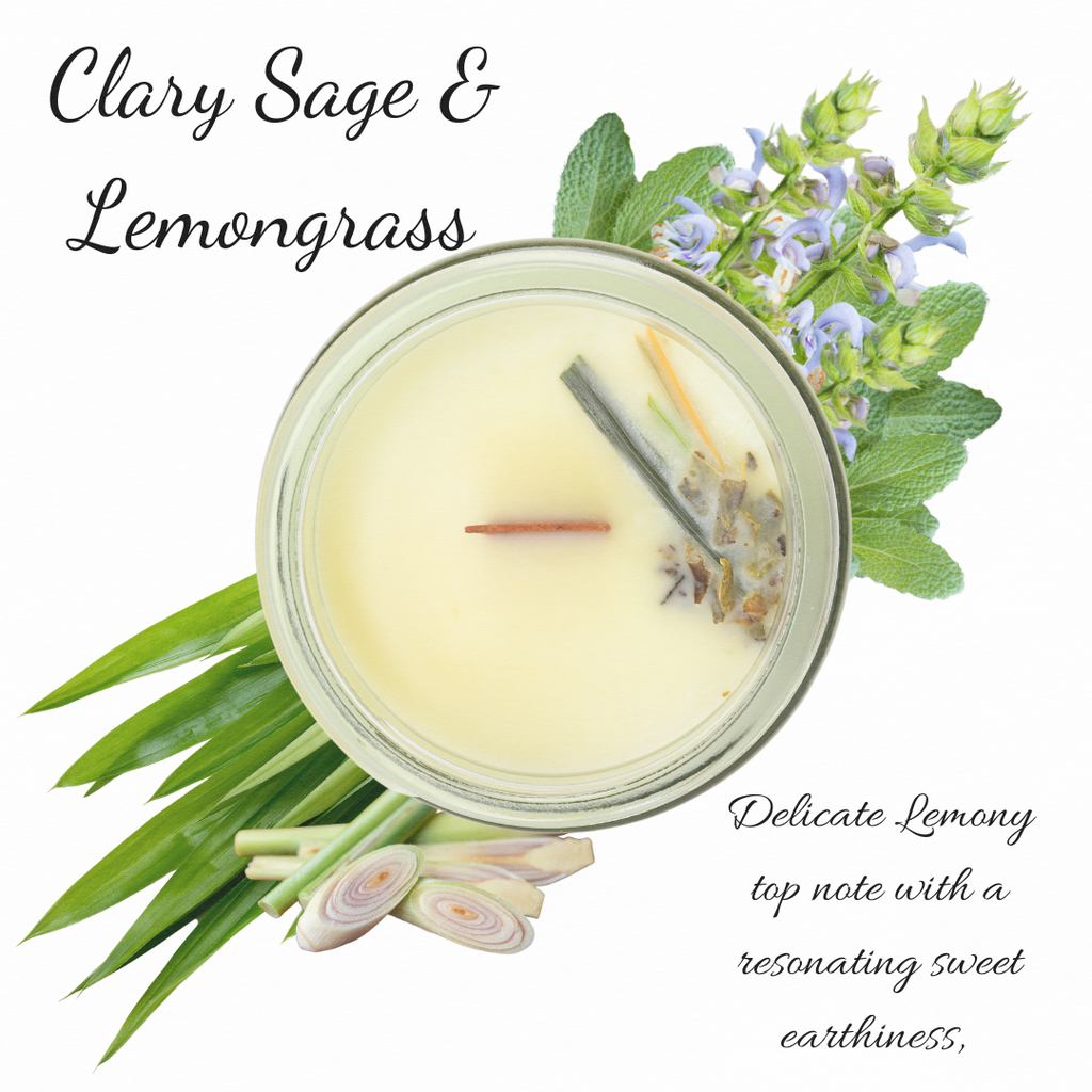 Clary Sage & Lemongrass | Essential Oil | 3 oz Jar Candle
