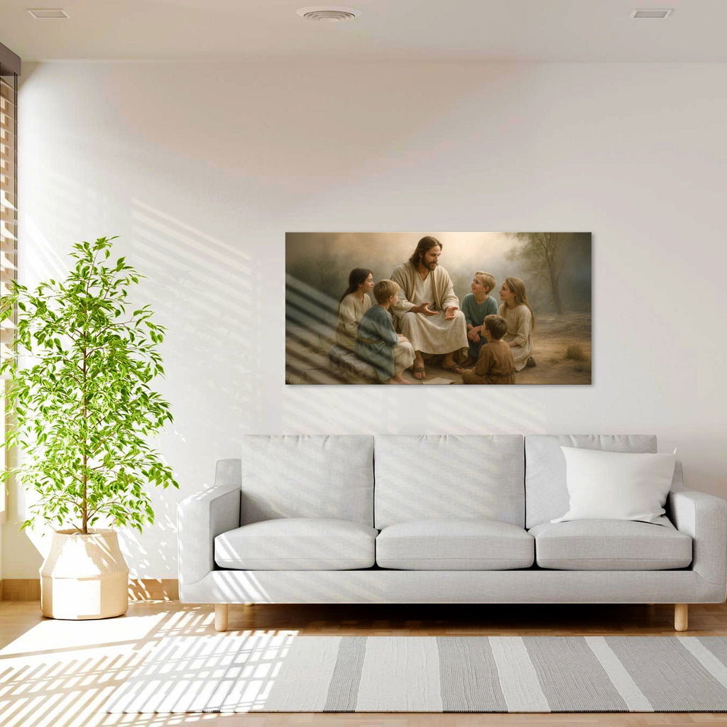 Jesus with Children Faith Wall Art III