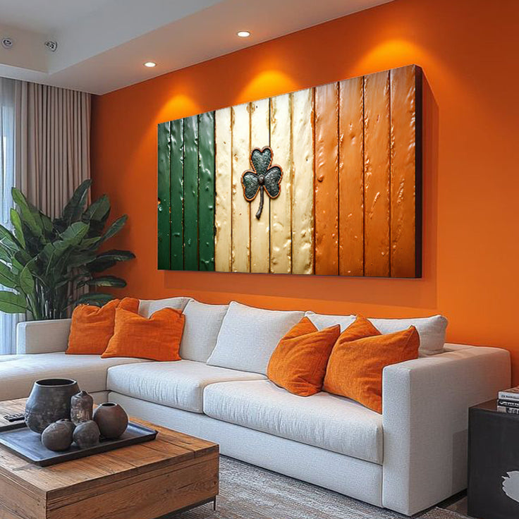 Irish Shamrock Glory Wooden Flag Wall Art II