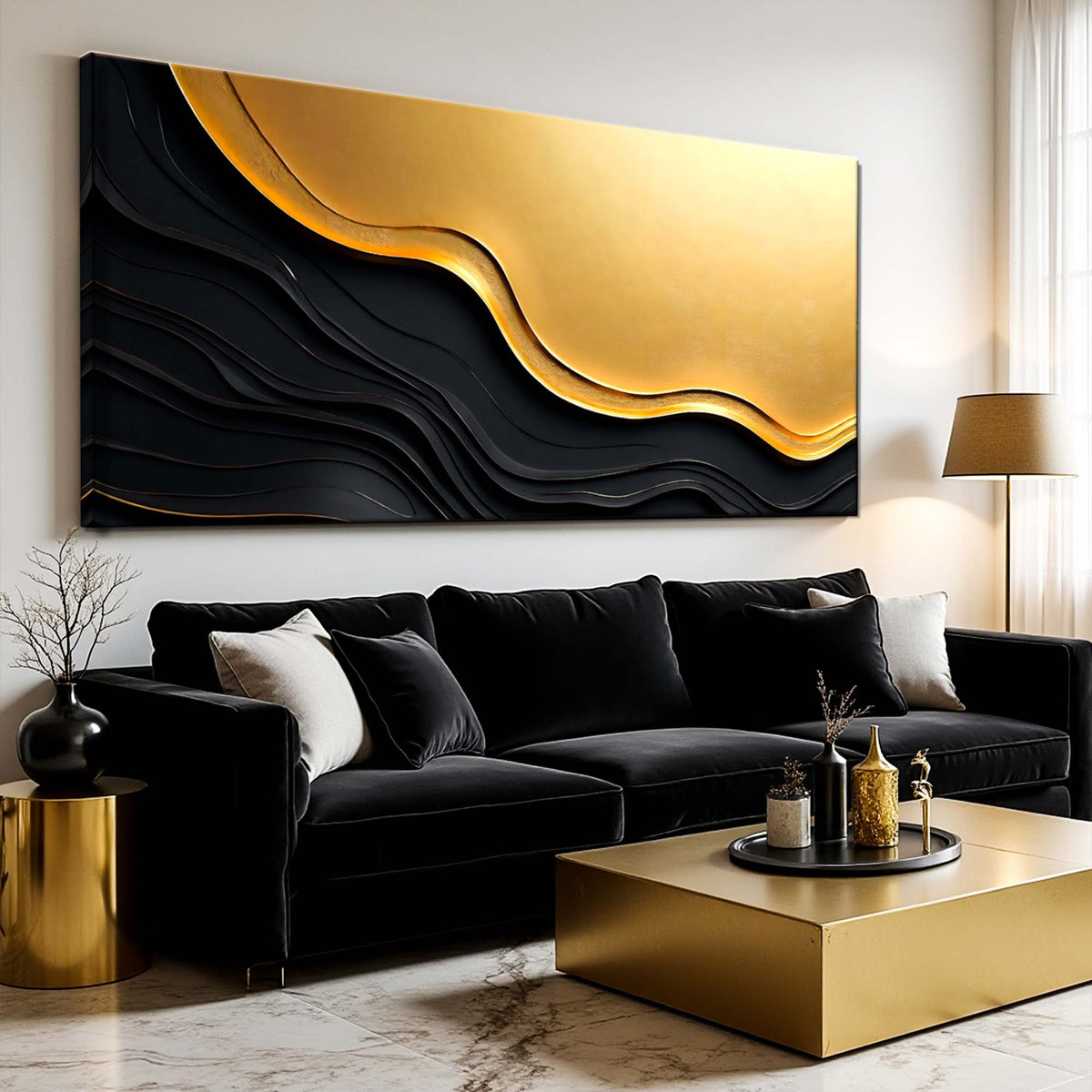 Black And Gold Minimalist Abstract V