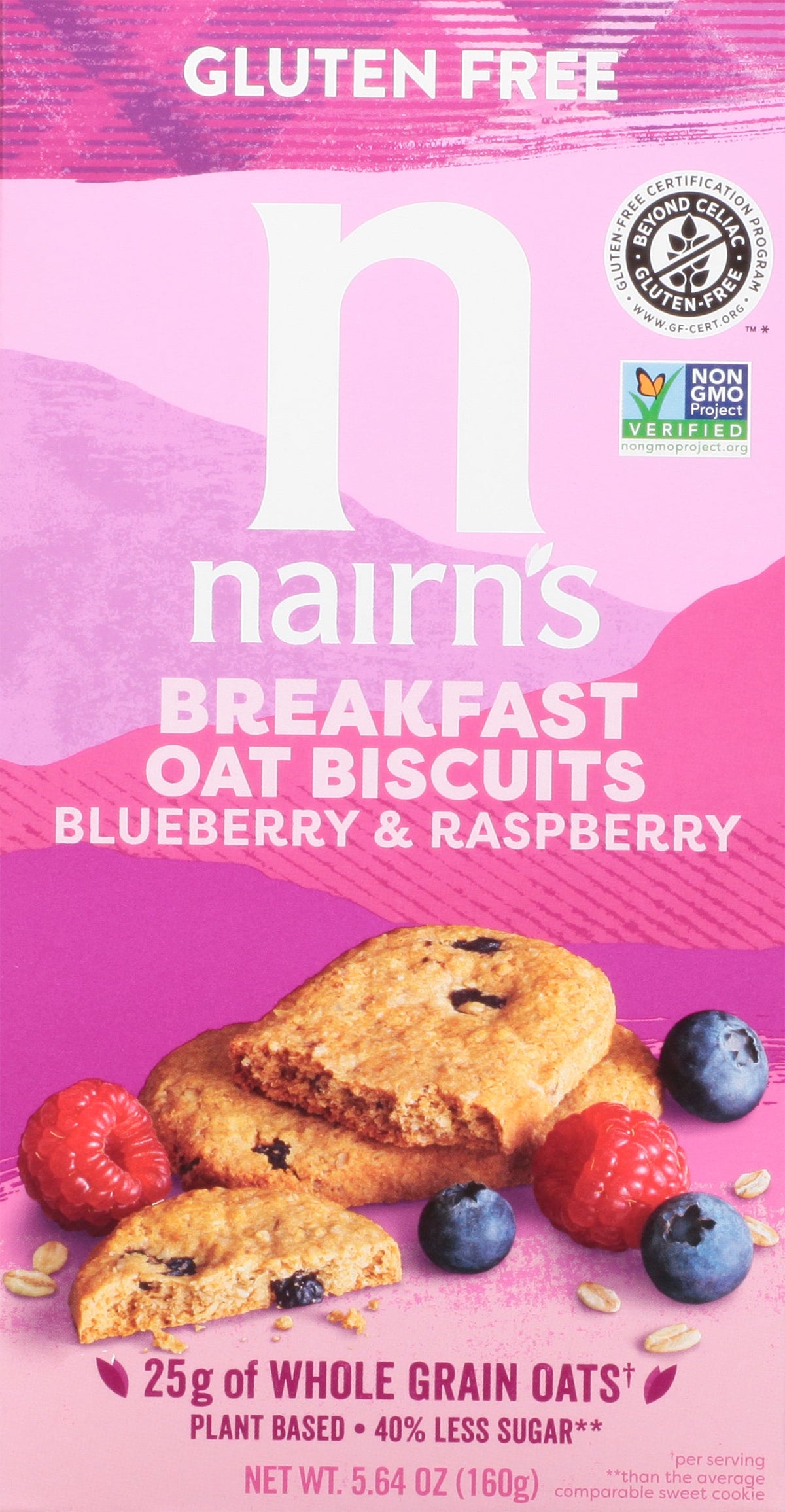 Nairn's Bluberry & Raspberry Biscuits - 5.64 Oz (Case of 6)