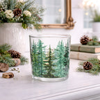 Pine Tree Glass Votive 3 Inch Holder
