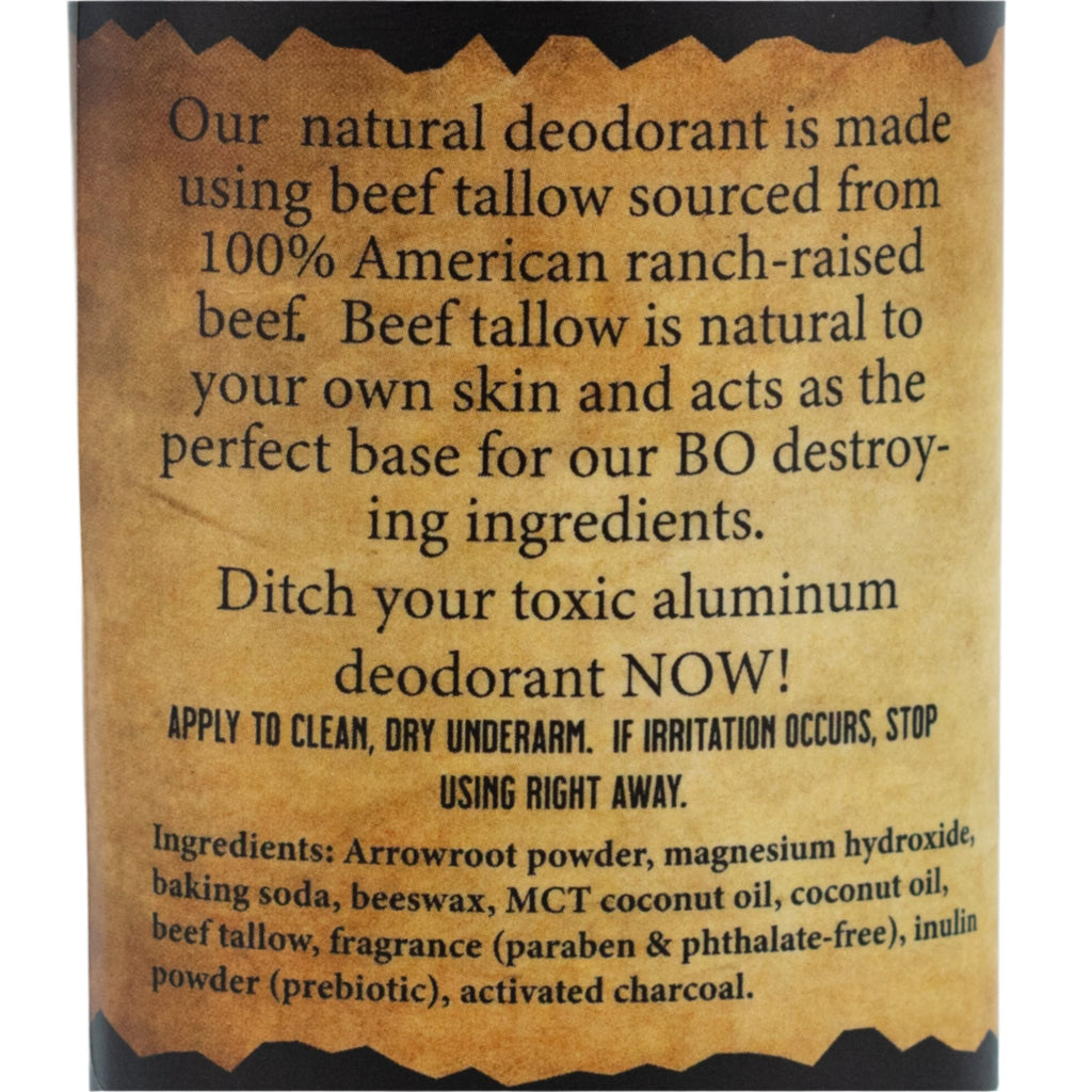 Aluminum-Free Cow Town Beef Tallow Deodorant | 2.75 oz | Wild Ass Soap