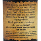 Aluminum-Free Cow Town Beef Tallow Deodorant | 2.75 oz | Wild Ass Soap