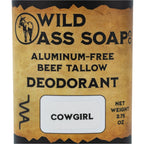 Aluminum-Free Cowgirl Beef Tallow Deodorant | Pack of 2 | 2.75 oz | Wild Ass Soap