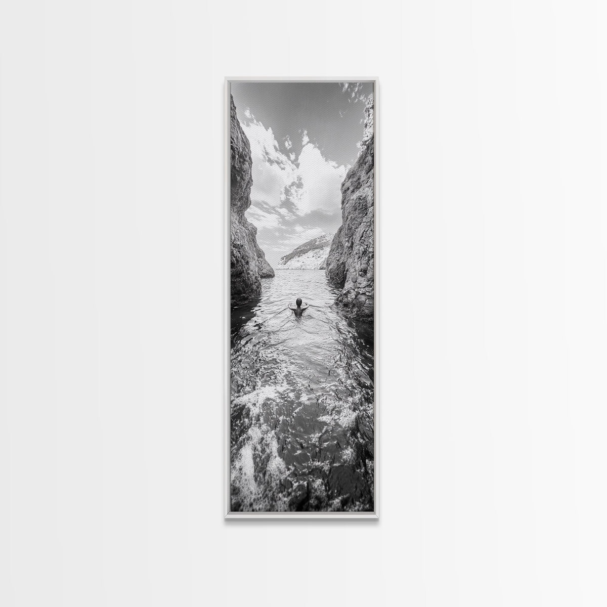 Ocean Escape, Cliff Swim, Travel Photography, Freedom Moment, Canvas Print, Minimalist Wall Art, Bathroom Decor, Beach House Art