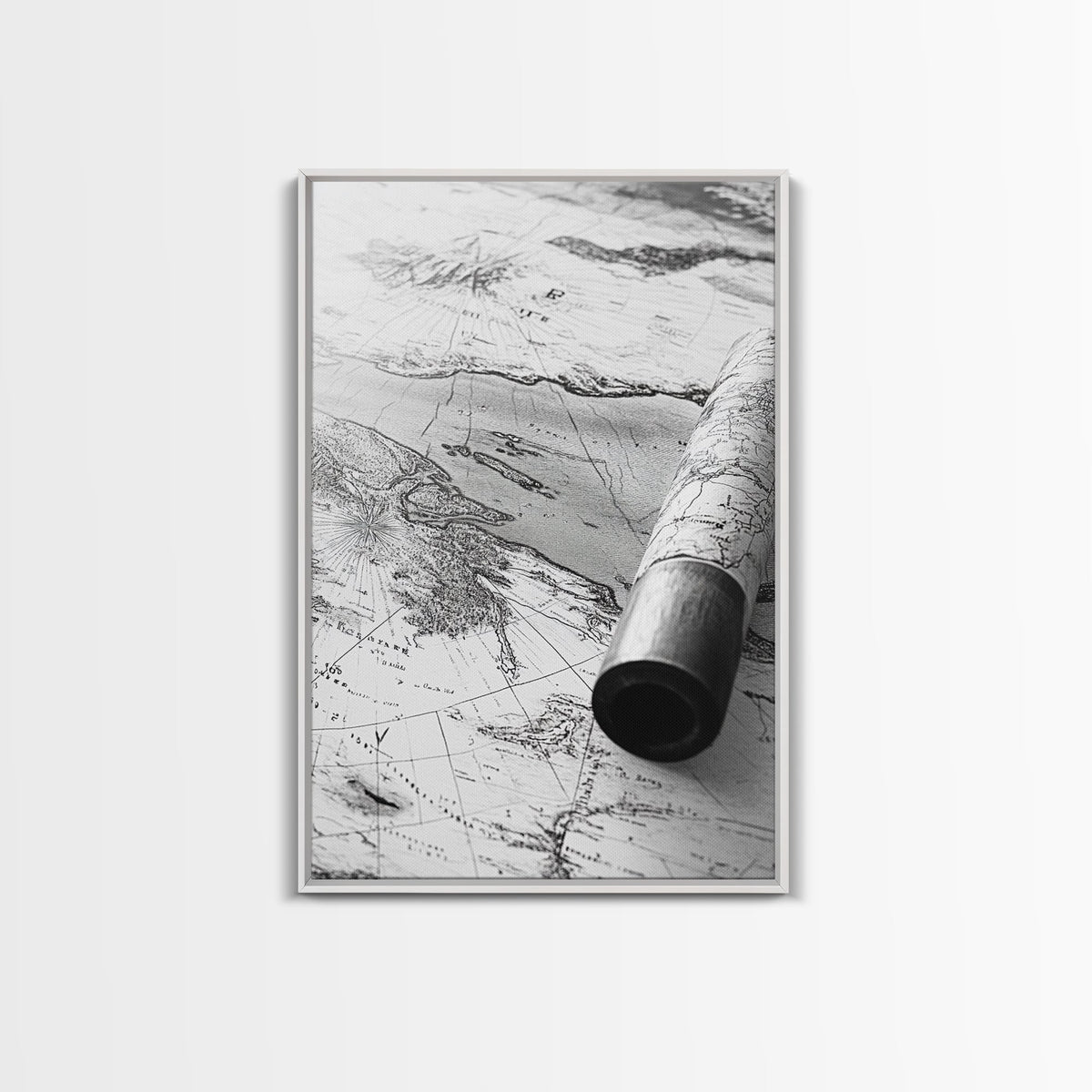 Vintage Nautical Map, Antique Explorer Theme, Travel Inspired Art, Canvas Print, Study Decor, Historical Wall Art, Rustic Map Artwork