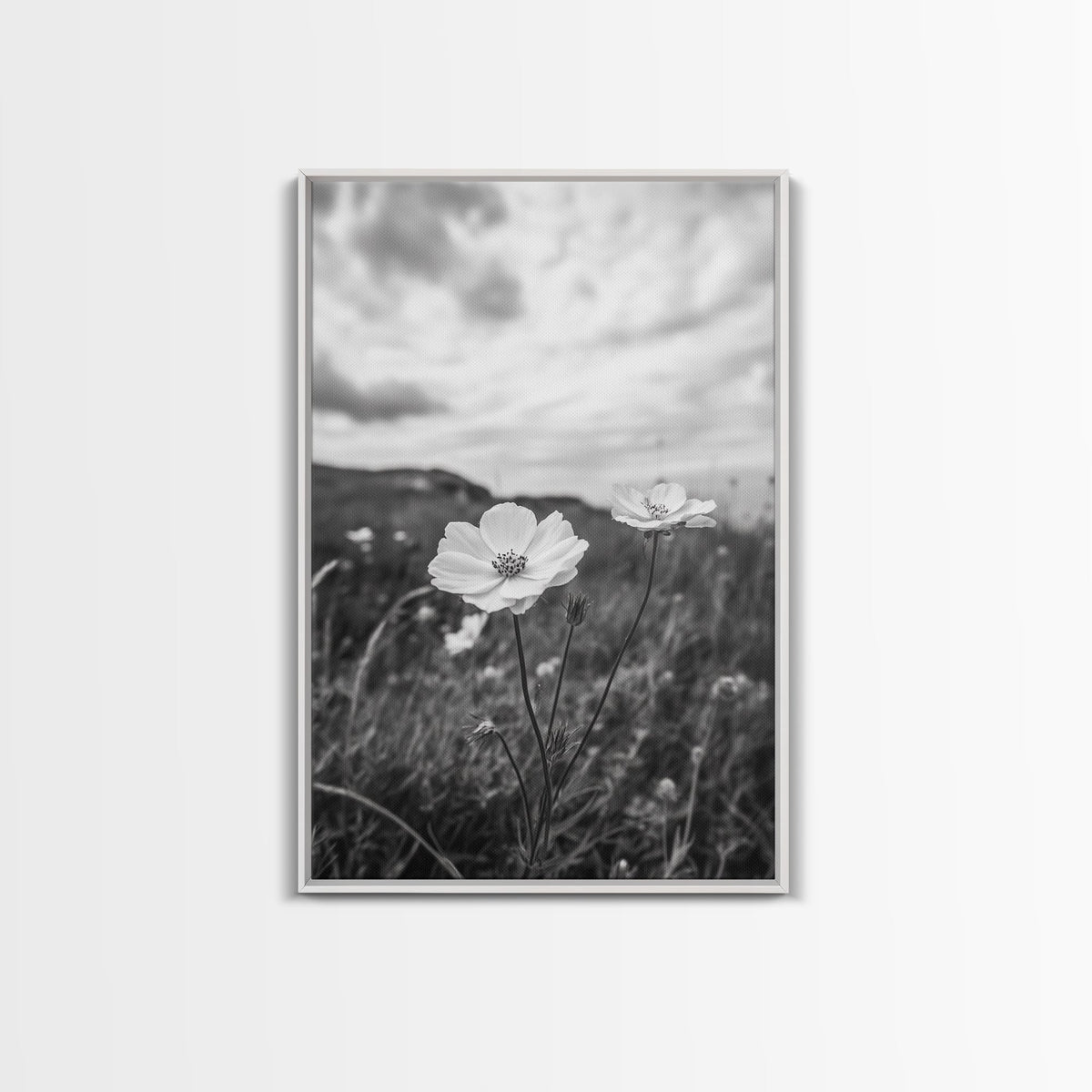 Wildflower Pair, Meadow Romance, Country Floral, Nature Canvas Print, Living Room Wall Art, Cottagecore Vibes, Farmhouse Botanical Print