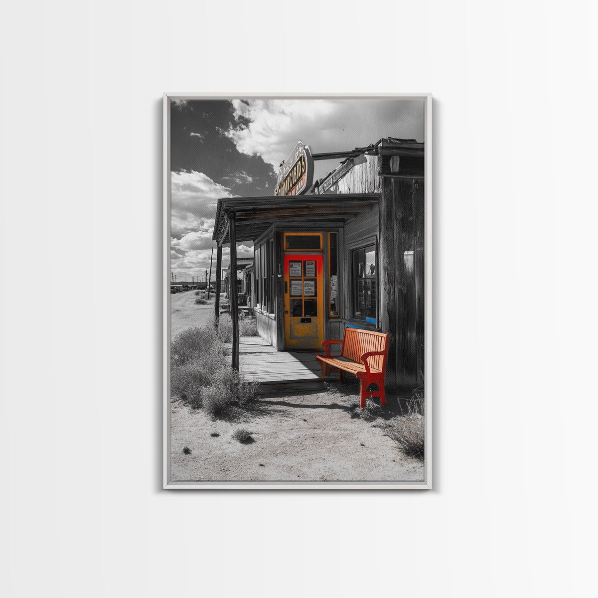 Old Storefront, Desert Scene, Rustic Americana, Canvas Print, Country Wall Art, Western Decor, Vintage Architecture, Farmhouse Style Art