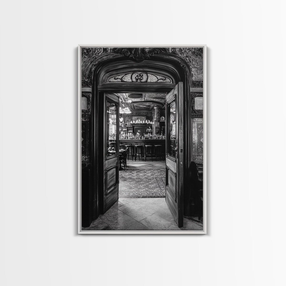 Vintage bar, old saloon, moody art, dark romance painting, rustic wall art, cowboy aesthetic, framed canvas print, western decor